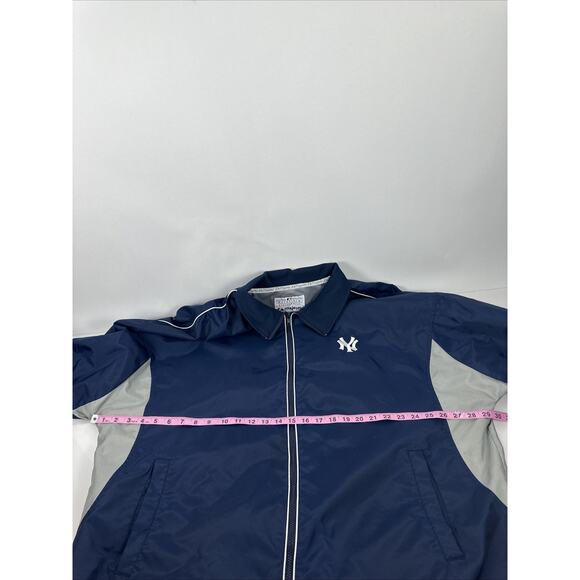 Majestic New York Yankees Jacket Mens XXL Navy Full Zip Nylon FLAWS READ - Picture 12 of 14
